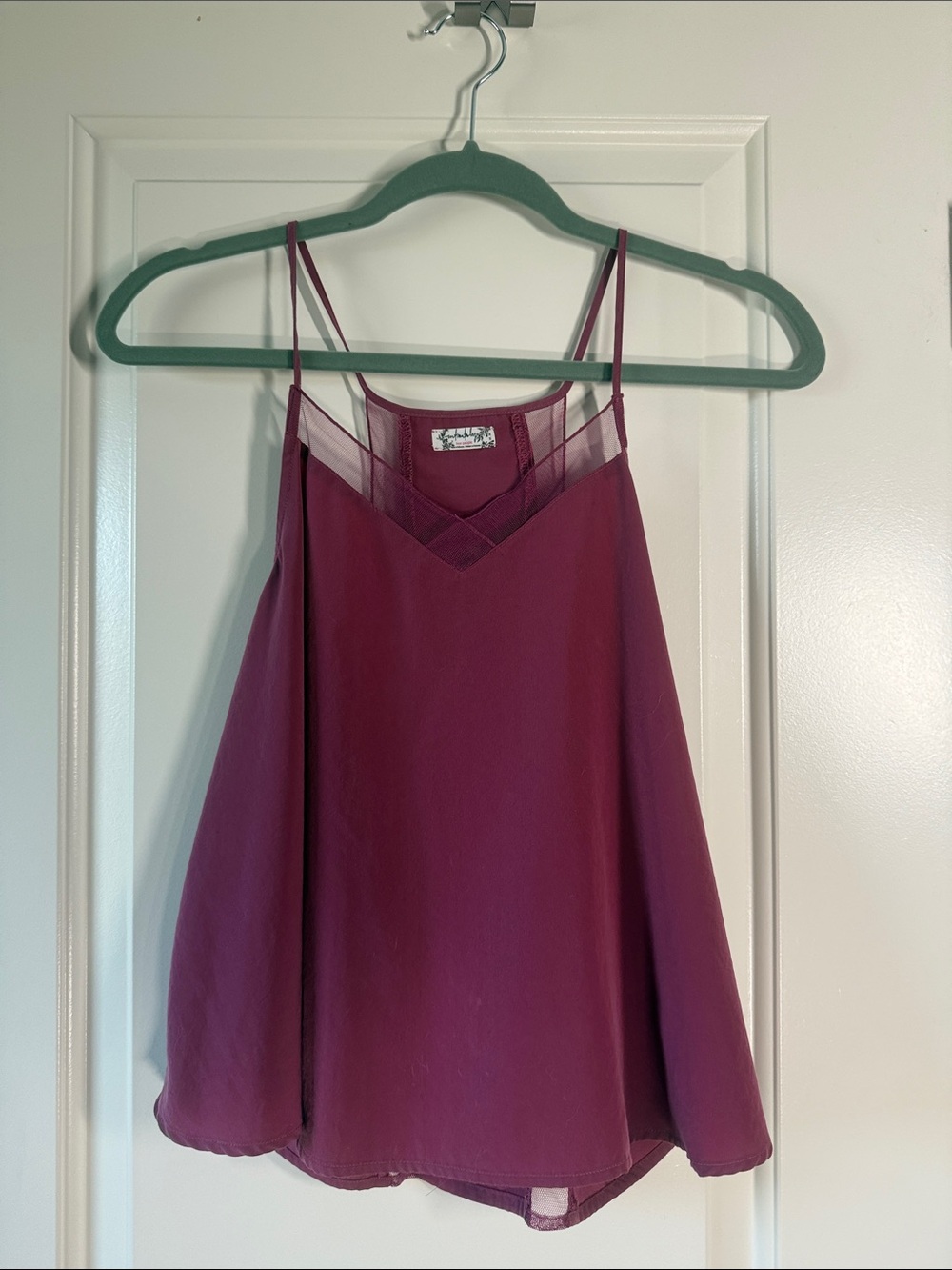 Magenta Spaghetti-Strap V-Neck Camisole